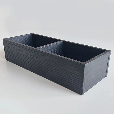 Коробка органайзер интерьерная для хранения косметики аксессуаров и мелочей c 2-мя отделениями