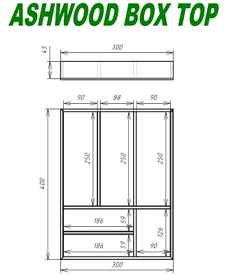 Лоток для столовых приборов ASHWOOD BOX TOP из массива ясеня