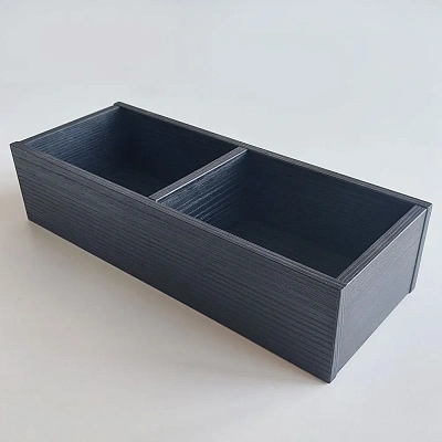 Коробка органайзер интерьерная для хранения косметики аксессуаров и мелочей c 2-мя отделениями