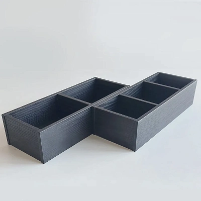 Коробка органайзер интерьерная для хранения косметики аксессуаров и мелочей c 2-мя отделениями